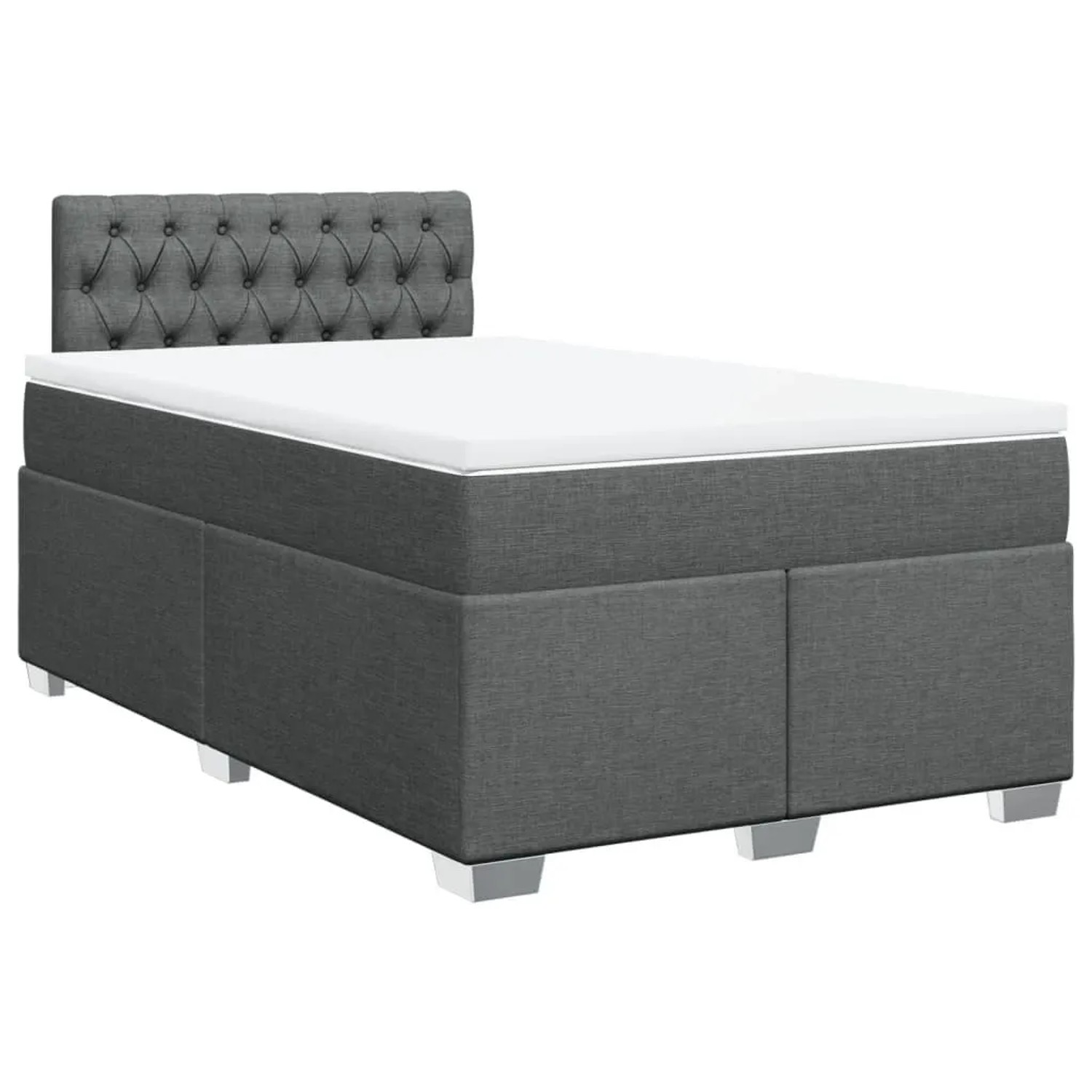 vidaXL Boxspringbett mit Matratze Dunkelgrau 120x200 cm Stoff 3288163 günstig online kaufen