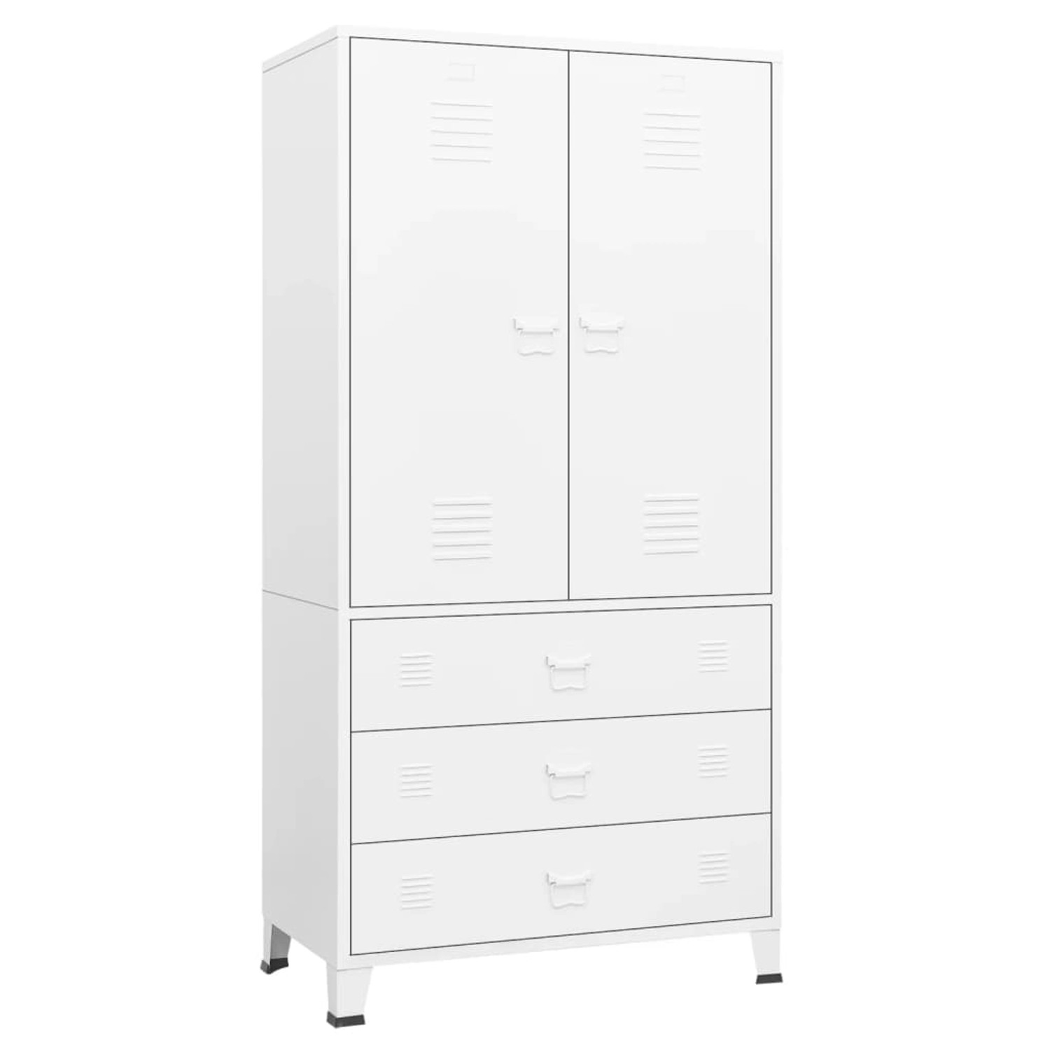 Thumbnail - vidaXL Industrial Kleiderschrank Weiß 90x50x180 cm Metall