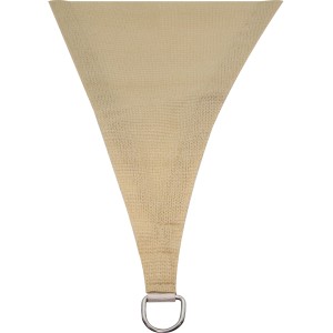 Cremefarbenes, wasserdurchlässiges Perel Dreieck-Sonnensegel, 360x360 cm, mit D-Ring.