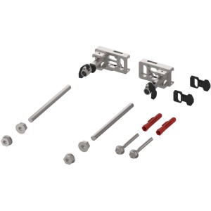 Teceprofil Modulbefestigung mit Tiefenverstellung und Zubehör für die Wandmontage.