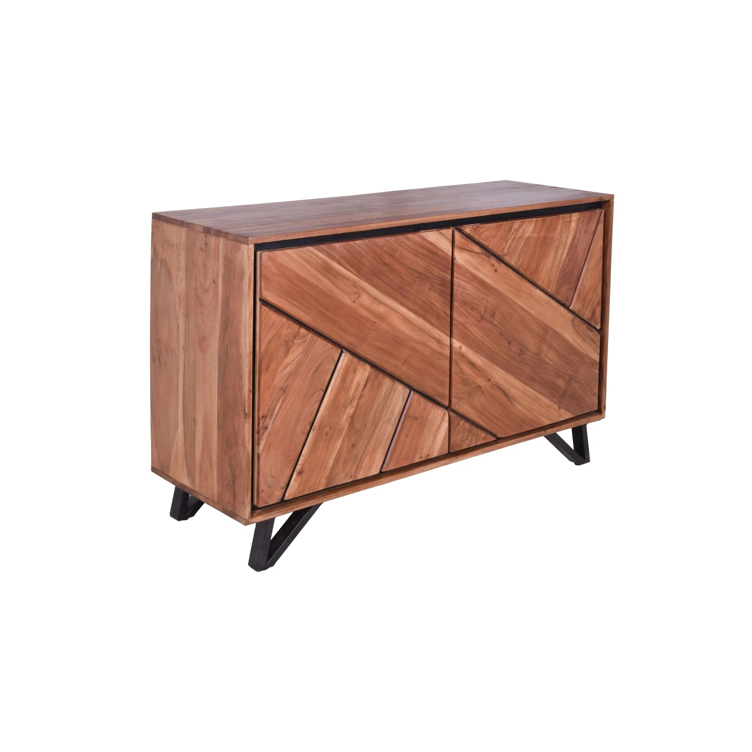 DELUKE Kommode EBBA Akazie Akazienbraun 78x40x120cm Schrank Schlafzimmer Sideboard