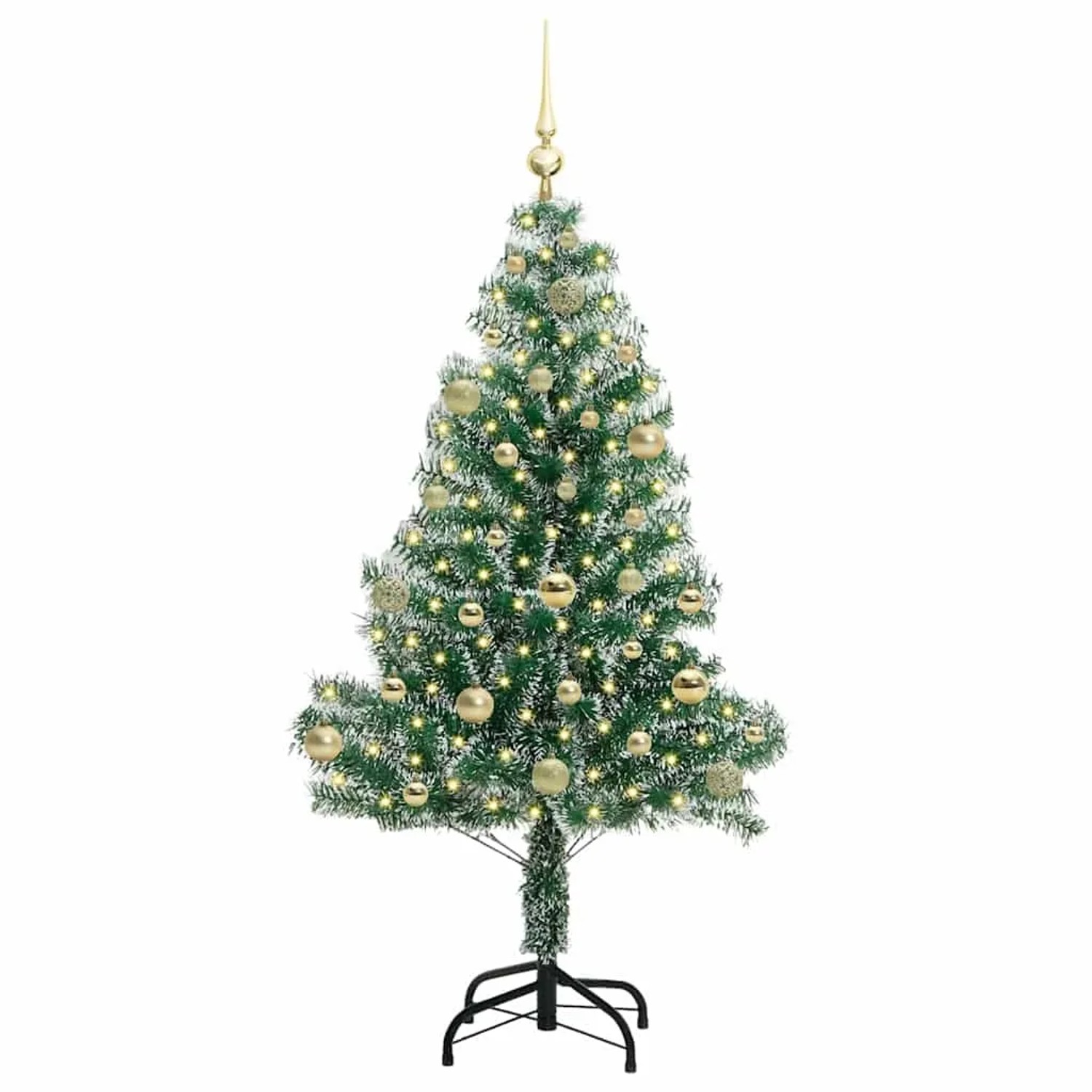 vidaXL Künstlicher Weihnachtsbaum Beschneit mit LED Licht 150 cm 3396810