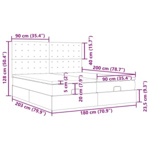 vidaXL Ottoman-Bett mit Matratzen Dunkelbraun 180x200 cm Stoff 3313737