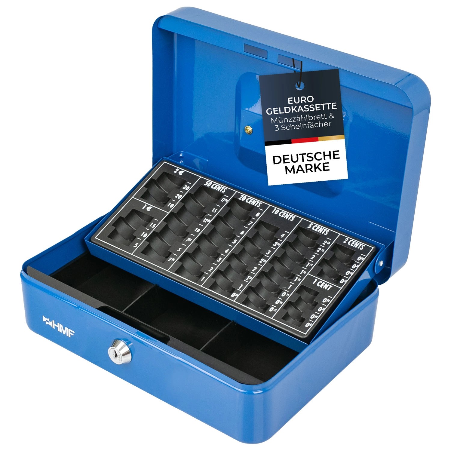 HMF 10022-05 Geldkassette Abschließbar Kasse Euro Münzzählbrett 3 Banknoten günstig online kaufen