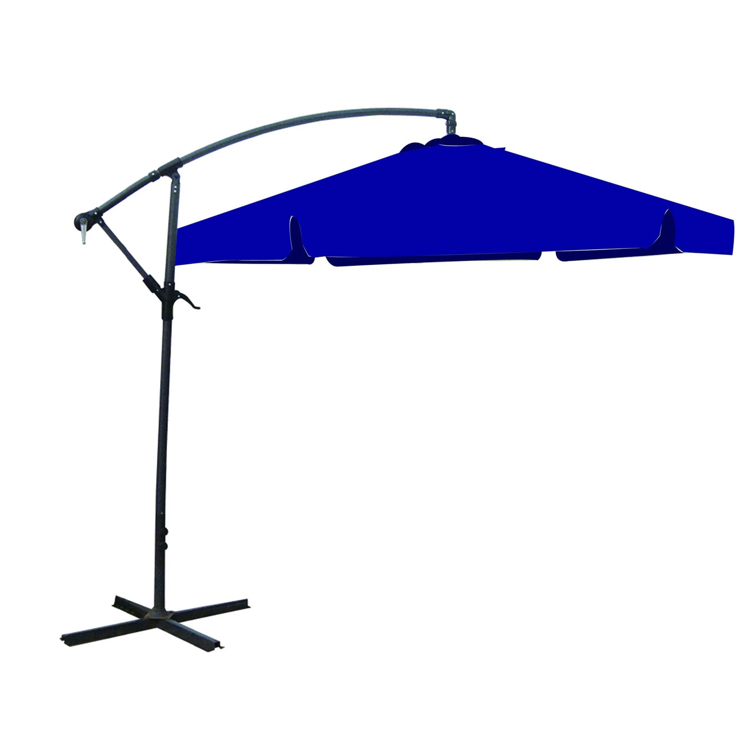 DELUKE Ampelschirm CALLI Ø 300cm 6-Eckig Blau Polyester Sonnenschirm mit Ständer UV-Schutz Aluminium Wasserabweisend