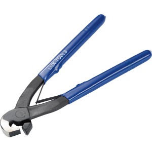 LUX Fliesenlochzange Classic, 200 mm, mit blauem Griff zum Ausbrechen von Fliesenlöchern.