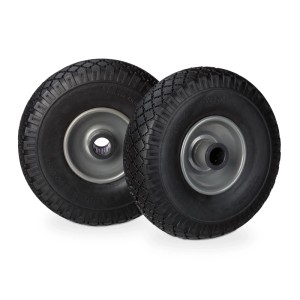 Relaxdays Sackkarrenrad 2er Set Vollgummi Schwarz Grau Pannensicher 26 cm x 8,5 cm 1 kg