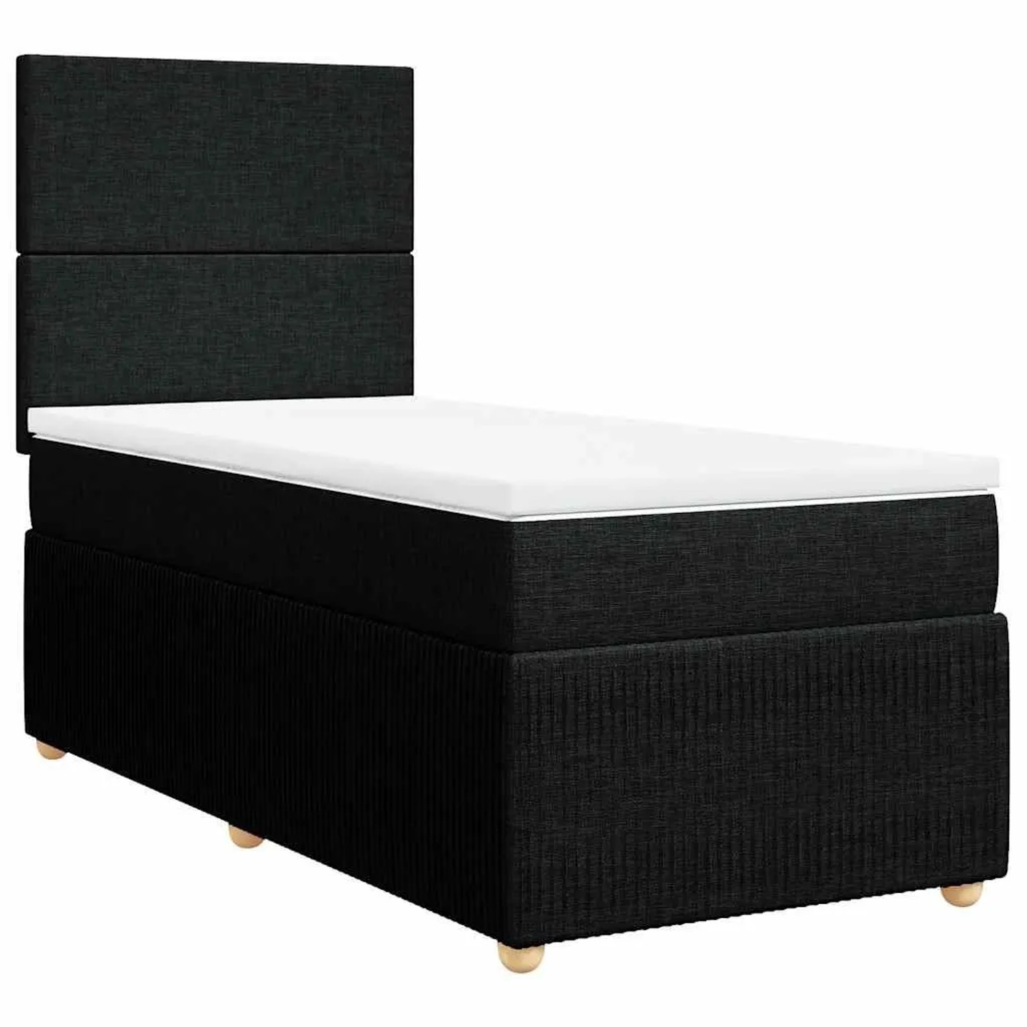 vidaXL Boxspringbett mit Matratze Schwarz 80x200 cm Stoff 3291878 günstig online kaufen