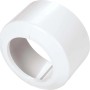 Weiße Klapprosette Ø 110 mm aus Kunststoff zur Abdeckung von Rohren.