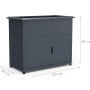 Westmann Metall-Hochbeet Plexa anthrazit, 50x100x85cm, mit Stauraum und Schneckenkante.