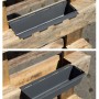 Anthrazitfarbener Pflanzkasten (37cm) mit Hängesystem, passend für Europaletten. Ideal für Balkon & Garten.