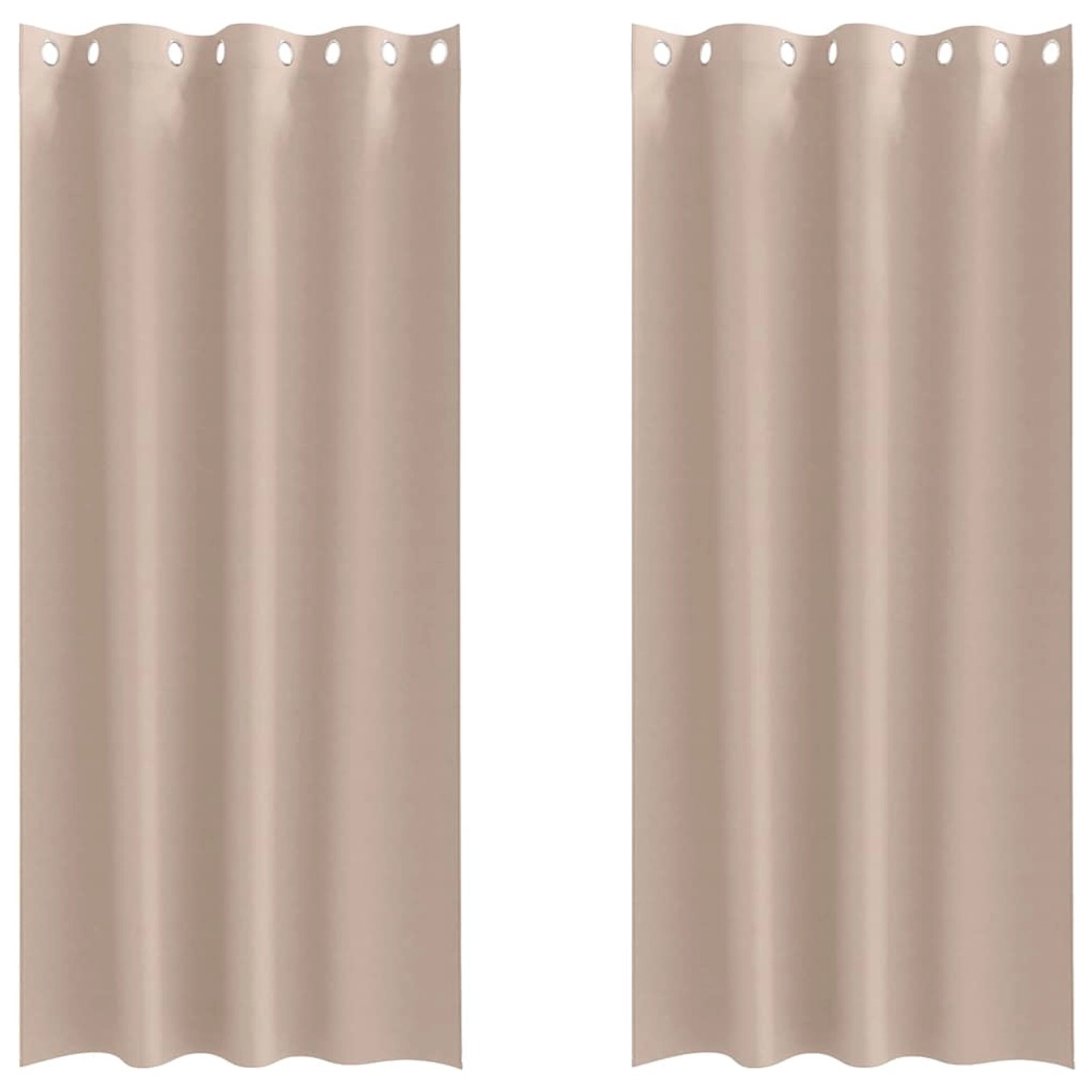 vidaXL Verdunkelungs-Vorhänge mit Ringen Taupe Polyester 4107331 günstig online kaufen