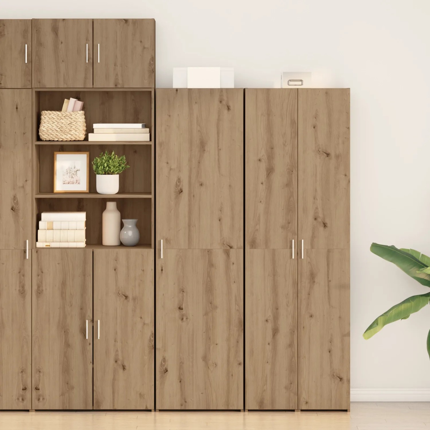 vidaXL Highboard 2 Stk Artisan-Eiche 50 x 42,5 x 185 cm 3365586_2