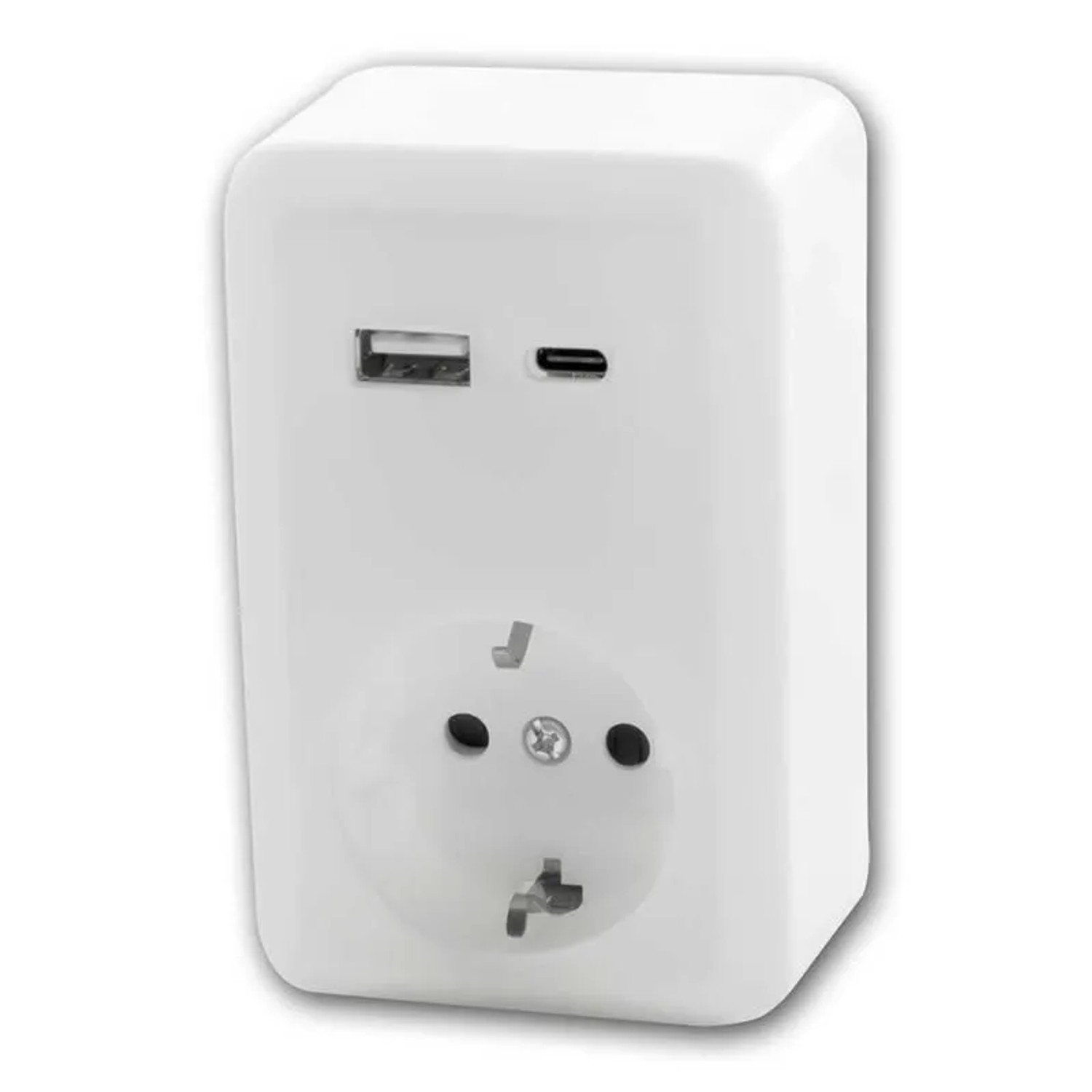 McPower FINERY Steckdose mit USB A&C 250V16A Weiß Aufput