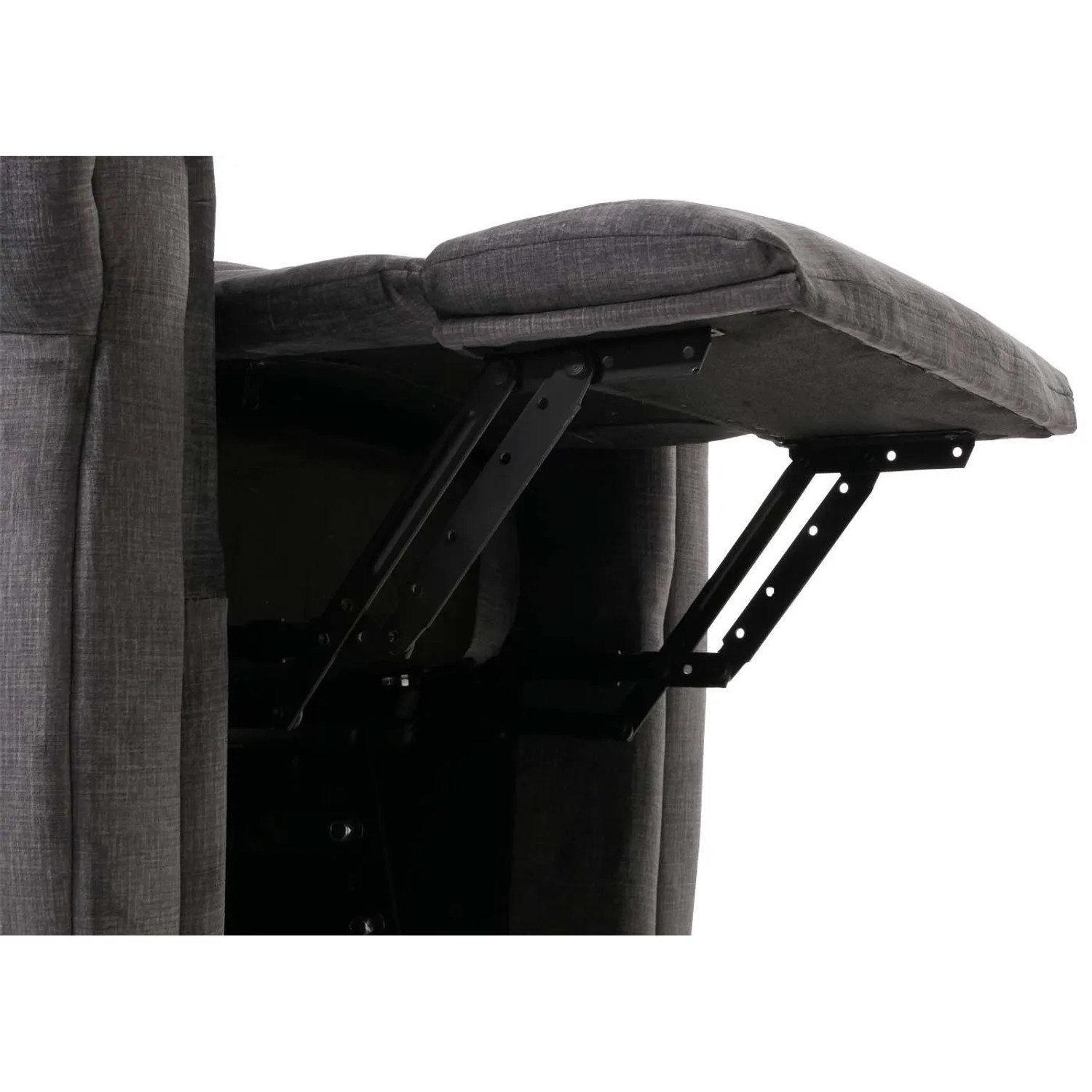 Berlinlodge Massage-Fernsehsessel HxBxT 138x86x168 cm Sitzhöhe 49 cm Liegefunktion Aufstehhilfe Heizfunktion Stoff  Chenille Dunkelgrau Massagesessel_8