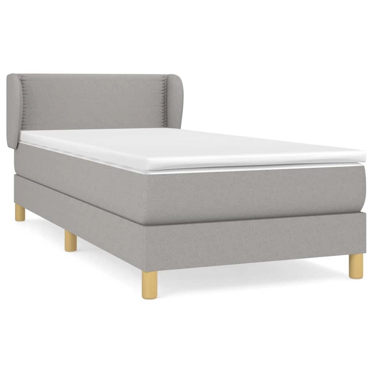 vidaXL Boxspringbett mit Matratze Hellgrau 100x200 cm Stoff1393218 günstig online kaufen