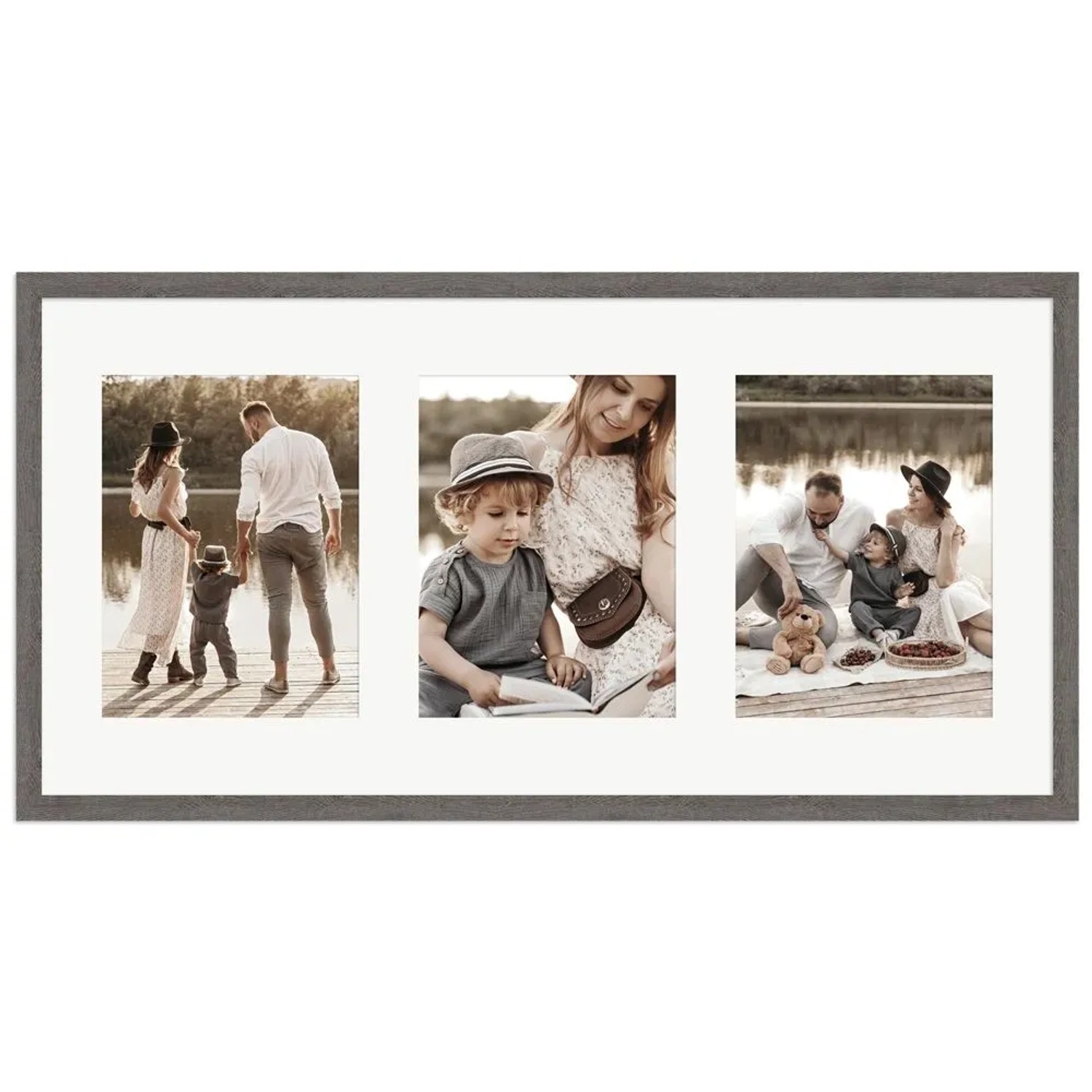 WANDStyle Galerierahmen G950 in Graubraun 30 x 60 cm für 3 Bilder im Format 15 x 20 cm