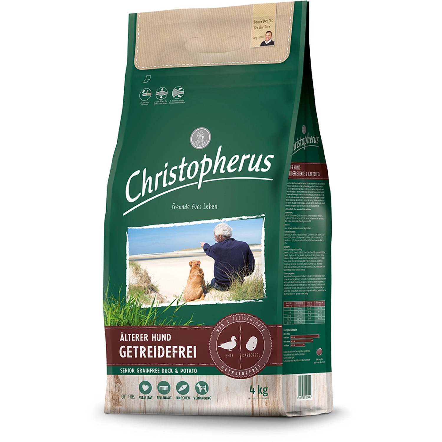 Christopherus Hunde-Trockenfutter Senior Enteund Kartoffel 4 kg