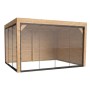 weka Gartenlaube Lumley aus Fichte mit Flachdach, 2 Glasschiebetüren und 2 Holzwänden. Moderne Terrassenüberdachung.