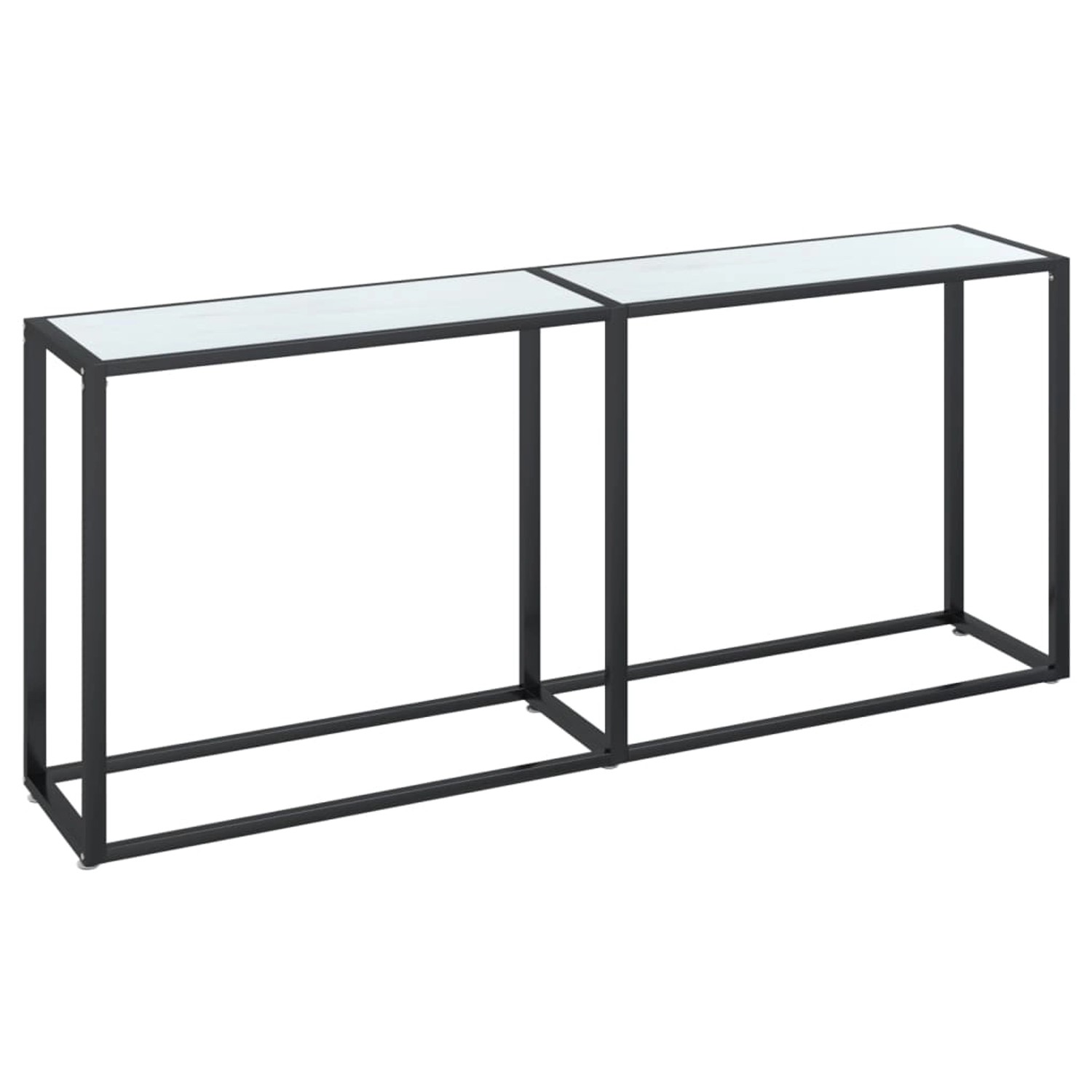 vidaXL Konsolentisch Weiß Marmor-Optik 180x35x75,5 cm Hartglas 331684 günstig online kaufen