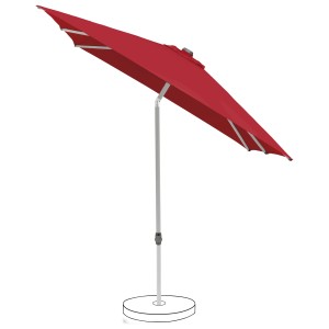Suncomfort Marktschirm in Rot/Weinrot mit Handöffner und Neigungsfunktion.