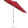 Suncomfort Marktschirm in Rot/Weinrot mit Handöffner und Neigungsfunktion.