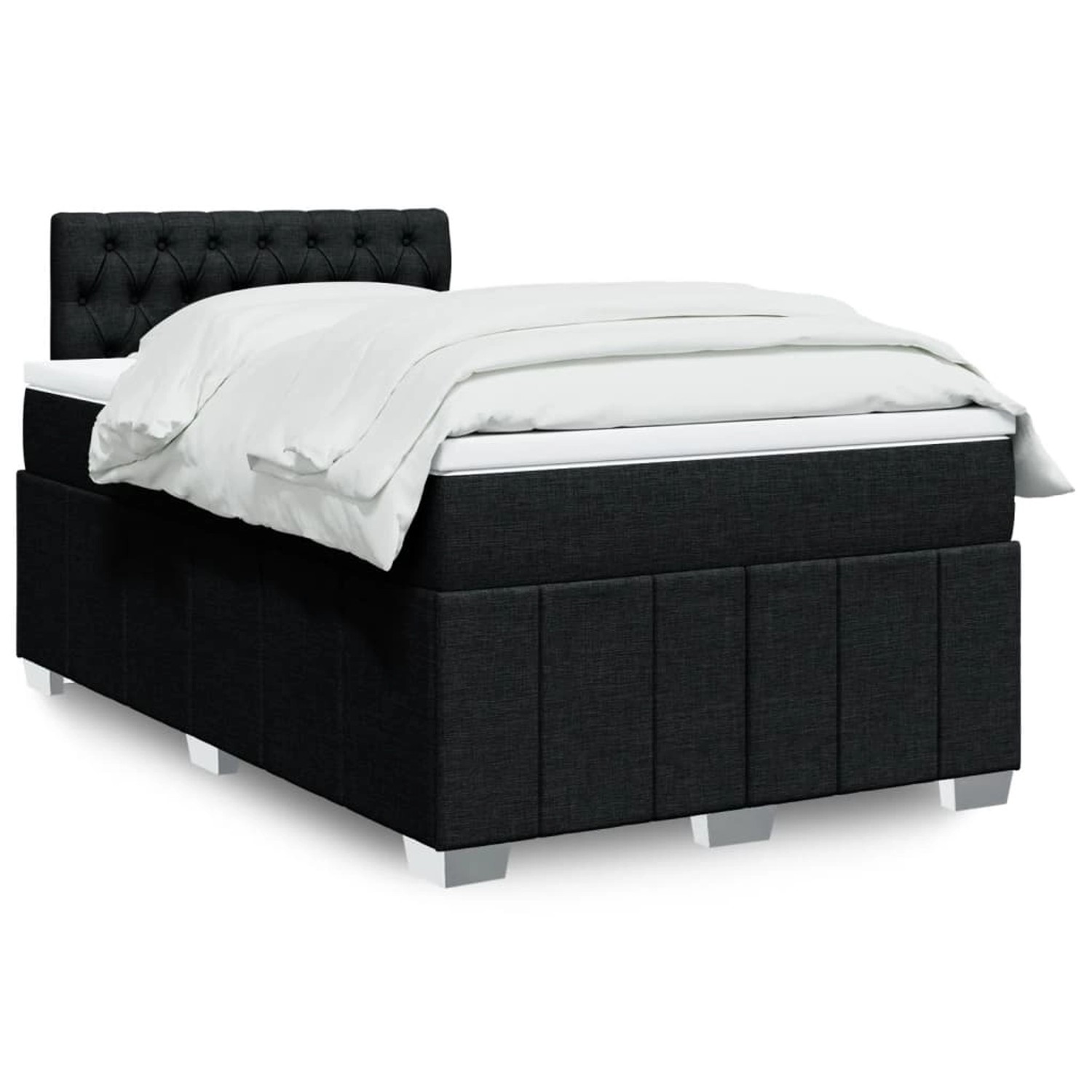 vidaXL Boxspringbett mit Matratze Schwarz 120x190 cm Stoff 3289316 günstig online kaufen