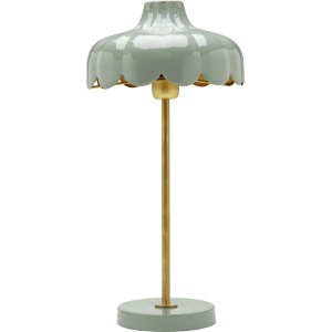 Grün-goldene PR Home Tischleuchte Wells im Blumendesign, 50cm hoch.