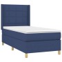 Blaues vidaXL Boxspringbett 90x200 cm mit Matratze und Kopfteil.