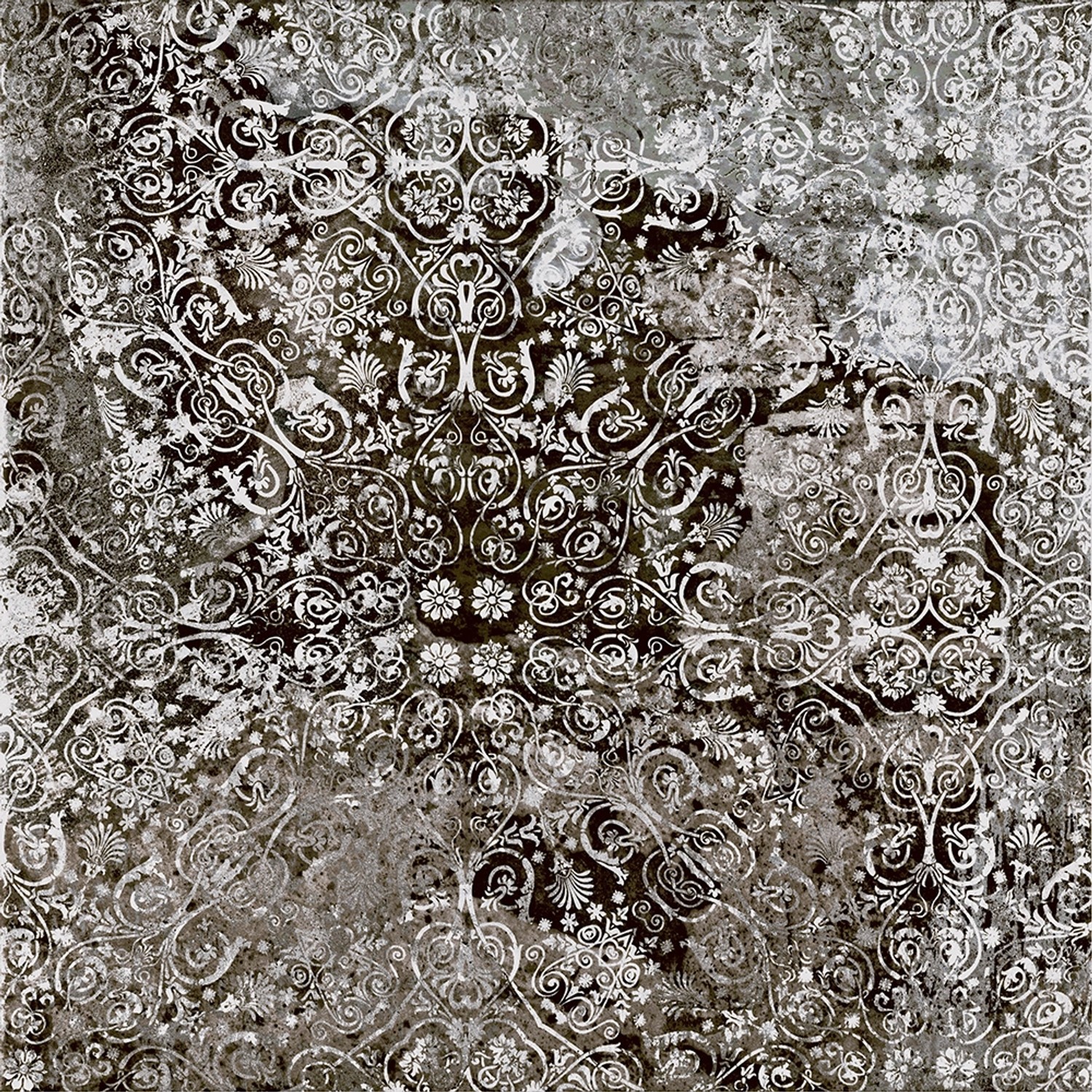 Terrassenplatte Feinsteinzeug Oriental Schwarz Glasiert Matt 60 cm x 60 cm