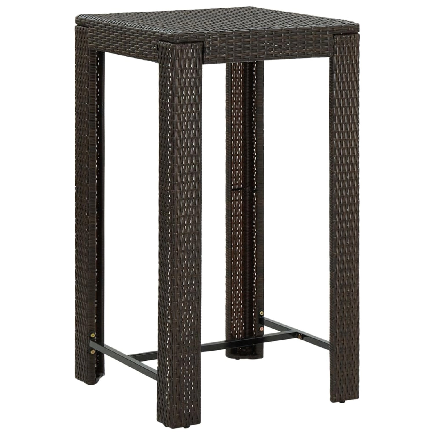 vidaXL Garten-Bartisch Braun 60,5x60,5x110,5 cm Poly Rattan 45870 günstig online kaufen