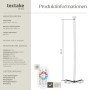 Produktinformationen zur Tectake LED Stehlampe Spectra, Abmessungen und Lieferumfang dargestellt.