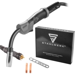 STAHLWERK Schweißbrenner AK15 MB15 mit 3m Schlauchpaket und Zubehör für MIG MAG Schweißgeräte.