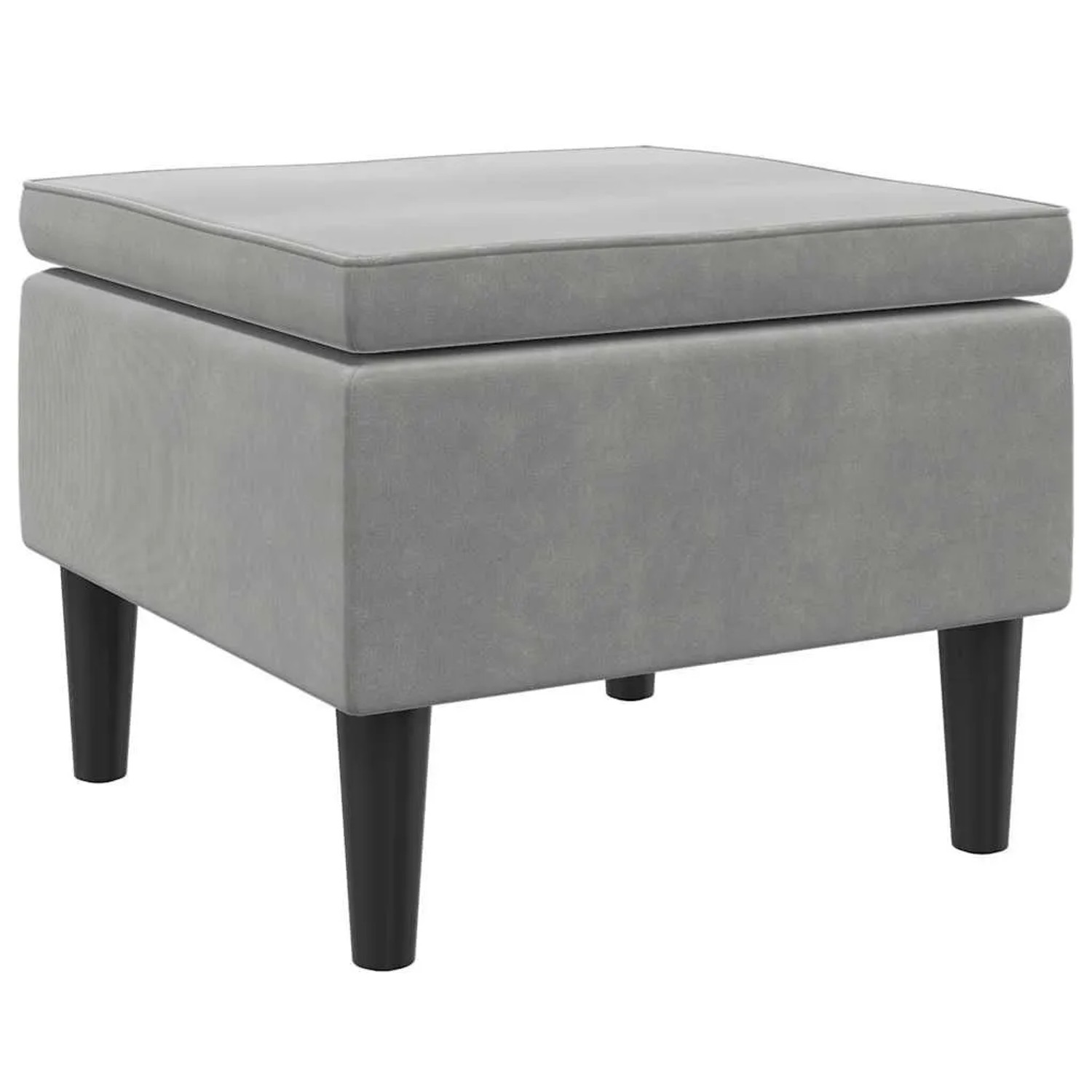 vidaXL Hocker mit Holzbeinen Hellgrau Samt 329436