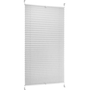 Hellgraues Tageslicht-Spannplissee Valeria, 75x130 cm, für dekorativen Sichtschutz am Fenster.