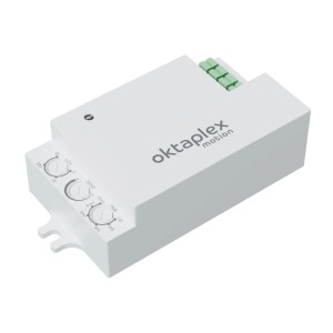 Oktaplex Amy Präsenzmelder, HF 24 GHz, weiß, für Lampen und Leuchten.