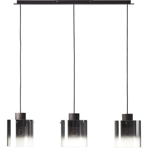 Brilliant Pendelleuchte Beth, 3-flammig mit Rauchglas-Schirmen. Ideal als Hängeleuchte.