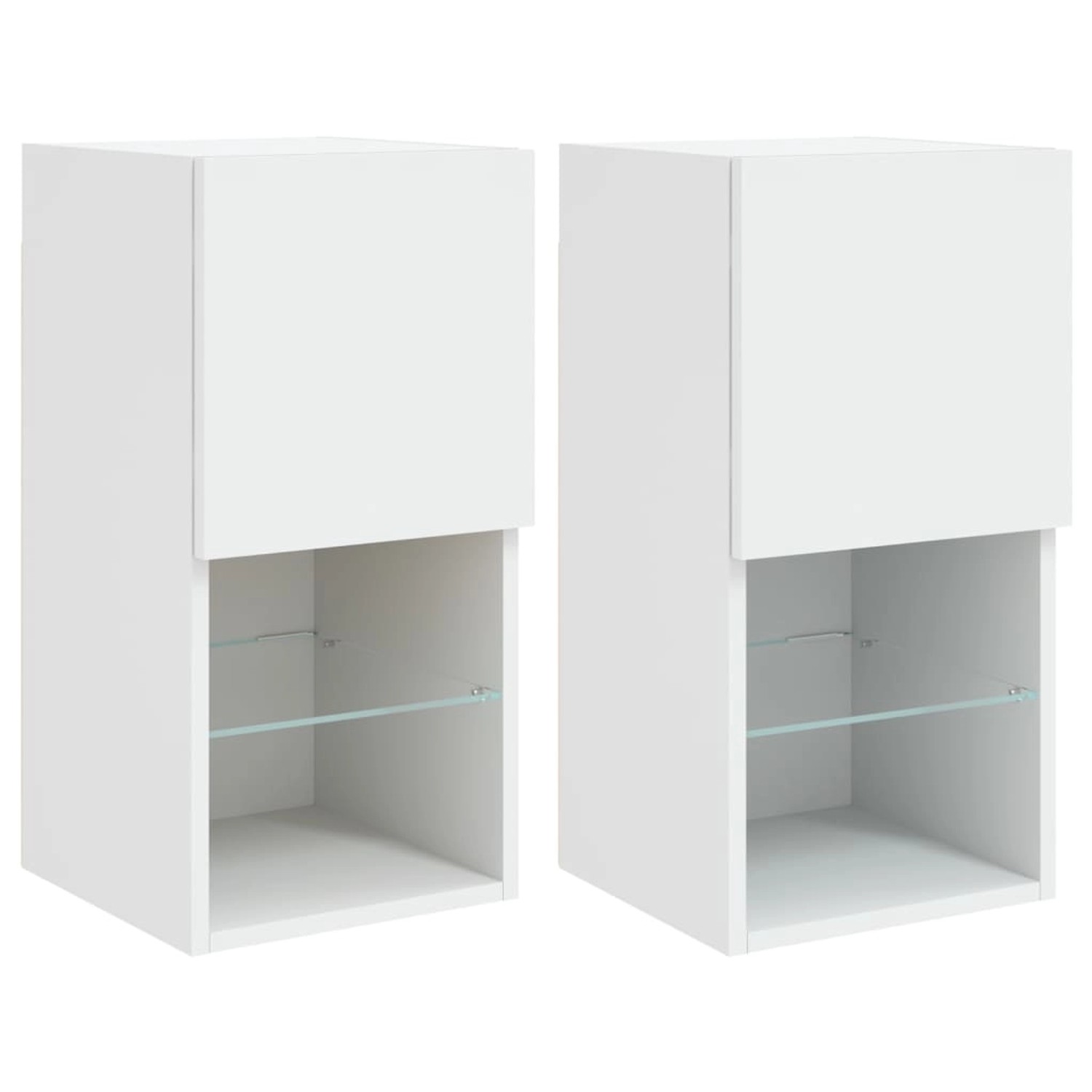 vidaXL TV-Schränke mit LED-Leuchten 2 Stk. Weiß 30,5x30x60 cm günstig online kaufen