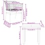 vidaXL 3-teiliges Garten-Esszimmerset, schwarz, Poly Rattan mit Glasplatte, Maße