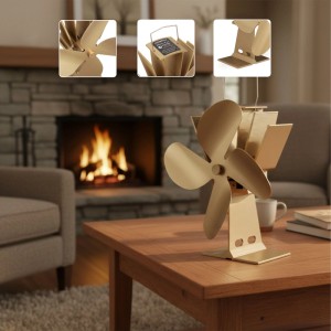 Relaxdays Ofenventilator Aluminium Bronze Ohne Strom 21 cm x 19 cm x 12 cm 0,57 kg