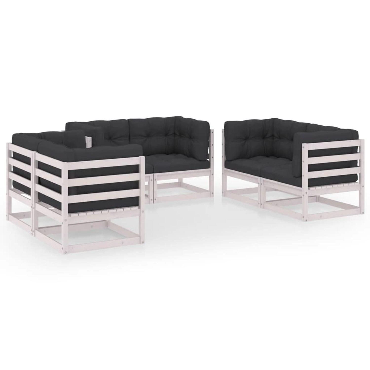 vidaXL 6-Tlg Garten-Lounge-Set mit Kissen Kiefer Massivholz 3076490