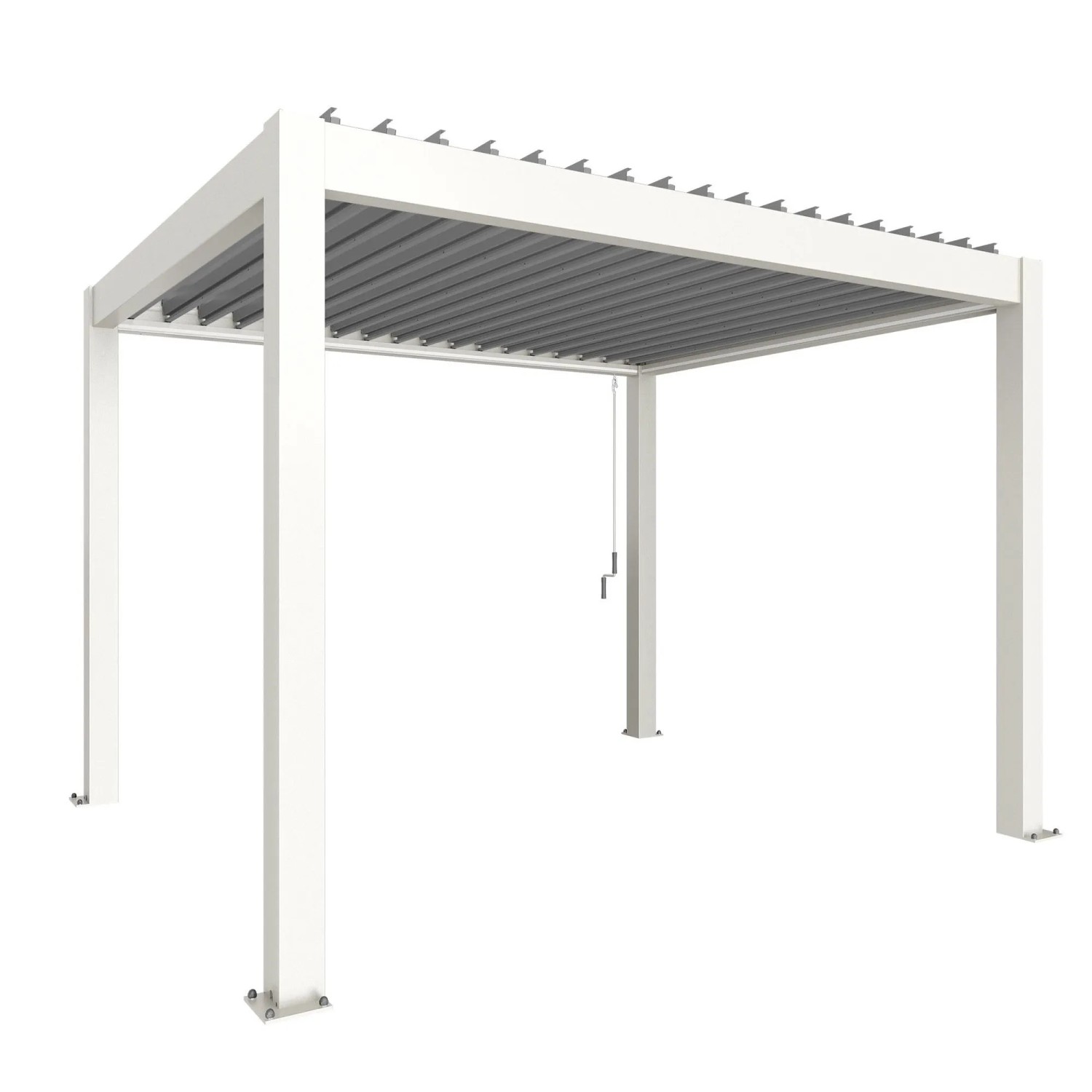 Biohort Pergola 3,5 m x 3 m Weiß/Silber-Metallic