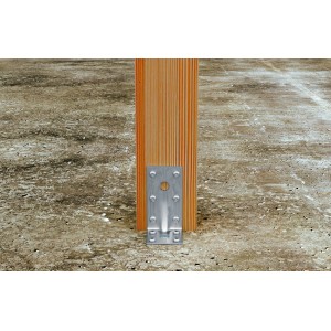 Holzverbinder mit Fischer Holzschrauben PowerFast 5x40 mm an Holz befestigt.