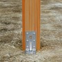 Holzverbinder mit Fischer Holzschrauben PowerFast 5x40 mm an Holz befestigt.