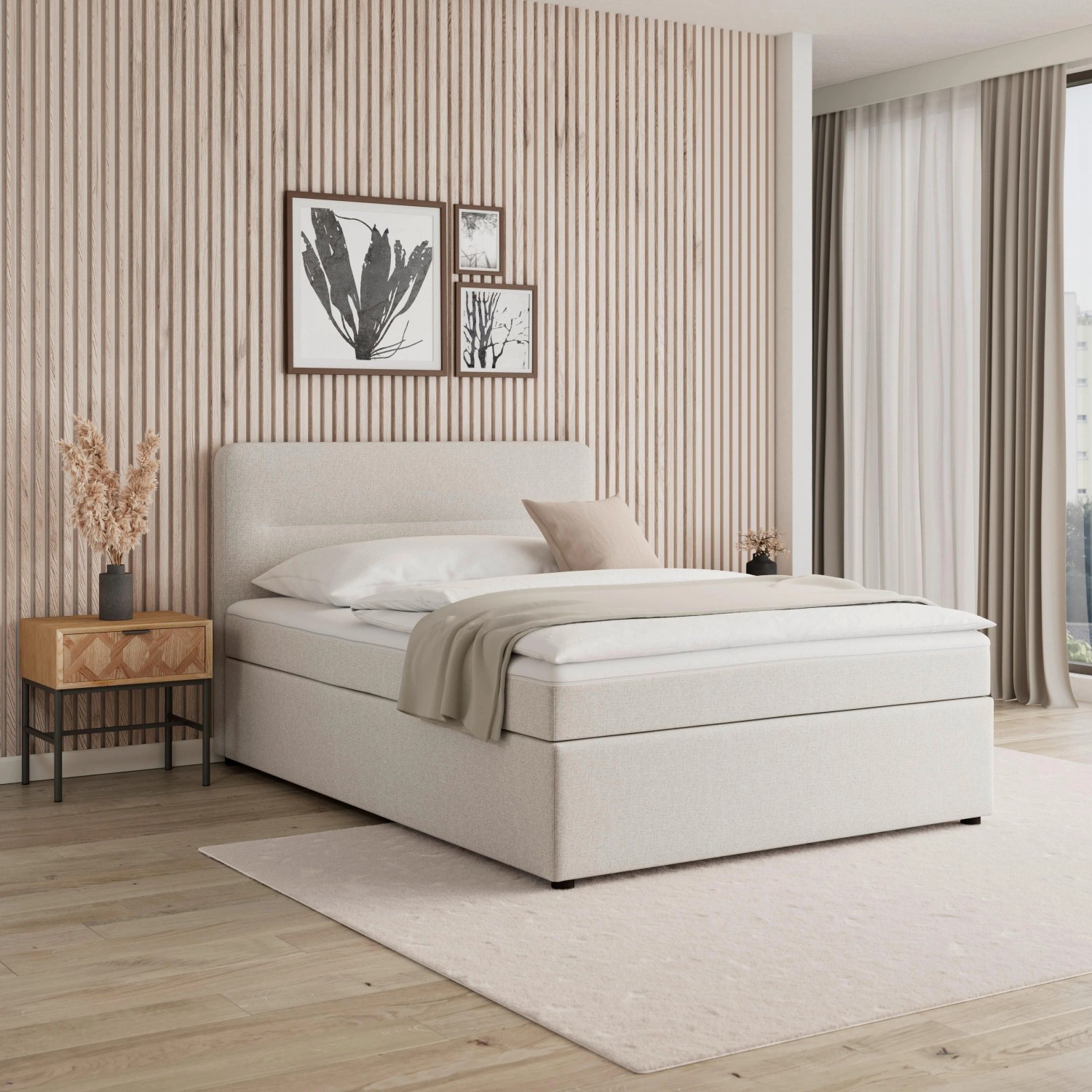 Bessagi Home Boxbett Marco Creme ca. 140x200 cm