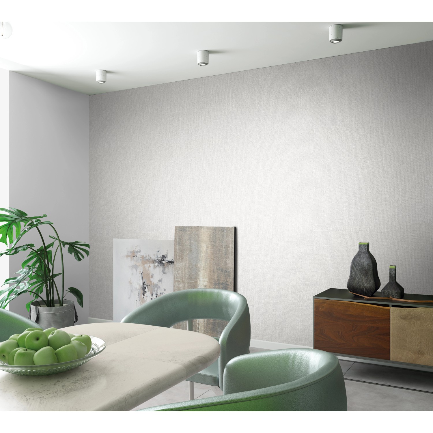 Marburg Vliestapete Loft Superior 4, Struktur in Greige, modernes Wohnambiente.