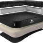 Knuffelwuff Eck Hundebett Winslow XXL, orthopädisch, Kunstleder, schwarz, mit Memory Foam Matratze.