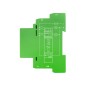 Grüner Shelly Zweikanal-Dimmer Pro 2PM für Hausautomation, Aufputzgerät mit Schaltplan.