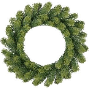 Grüner Nagano Kunsttannen Kranz aus PE, 45 cm Durchmesser. Dichte Nadeln für realistische Dekoration.