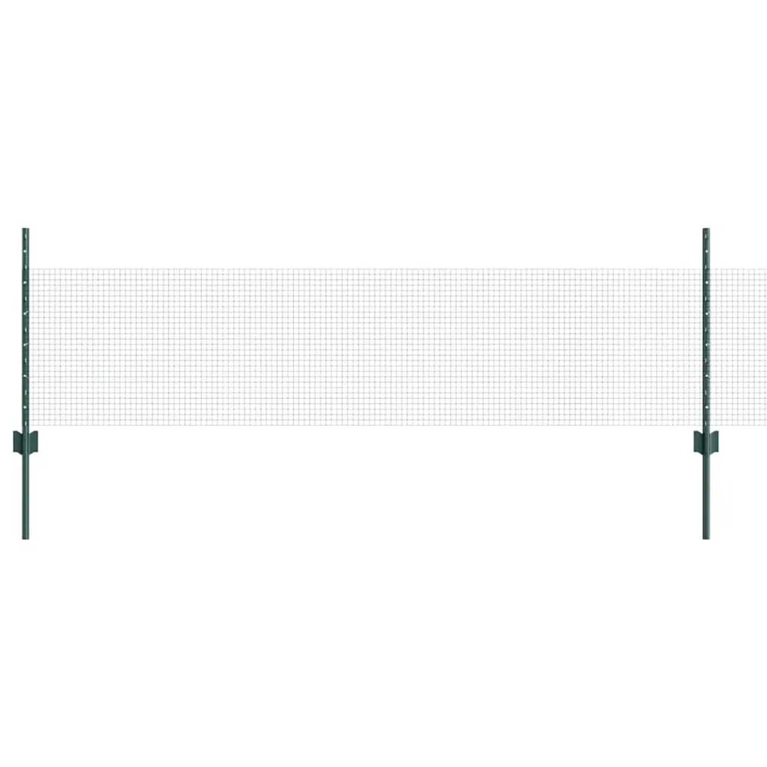 vidaXL Zaun mit Pfosten Grün 0,5 x 25 m Stahl 3336468